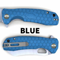 Honey Badger Drop Point Flipper Knife [Colour: Blue] [Material: 8Cr13Mov] [Size: Large] YHB1004