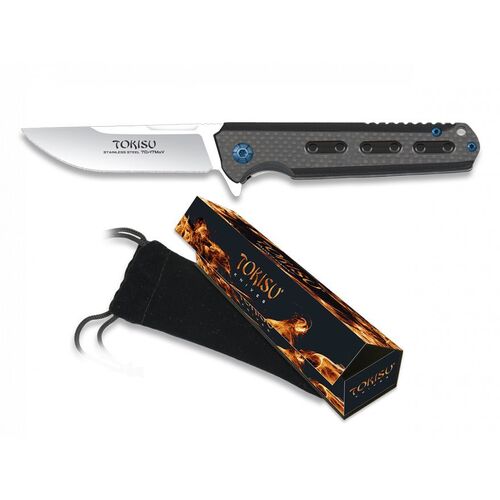 Tokisu Flipper Folder Knife G10 & Carbon Fibre Handle 18594