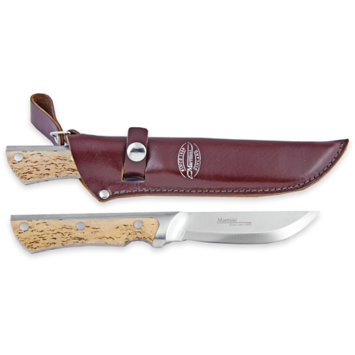 Marttini Full Tang Knife Stainless Steel with Curly Birch Handle + Sheath