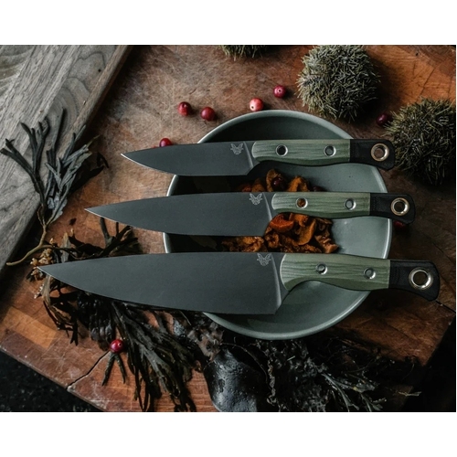 Benchmade B4000BK-01 3-Piece Cutlery Fixed Blade Set, Black DLC, OD/BK G10