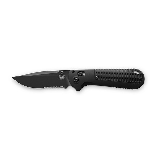 Benchmade 430SBK-02  Redoubt | Black Grivory | Drop Point Folding Knife, Part Serrated - NEW 2024