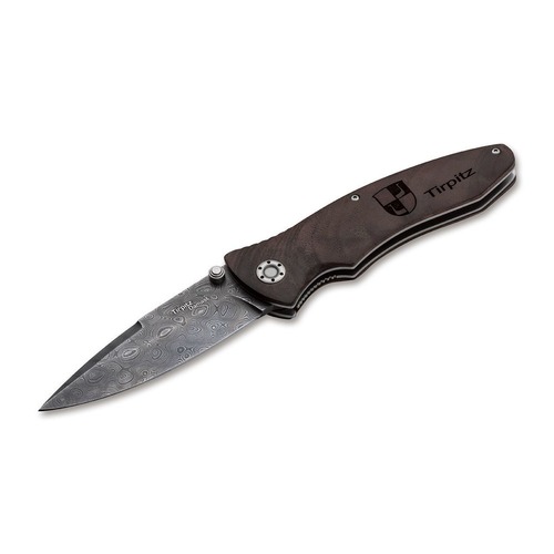 Boker Tirpitz-Damascus Wood Folding Knife