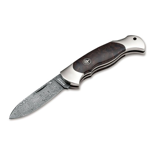 Boker Scout Spearpoint Curly Birch Damascus Folding Knife