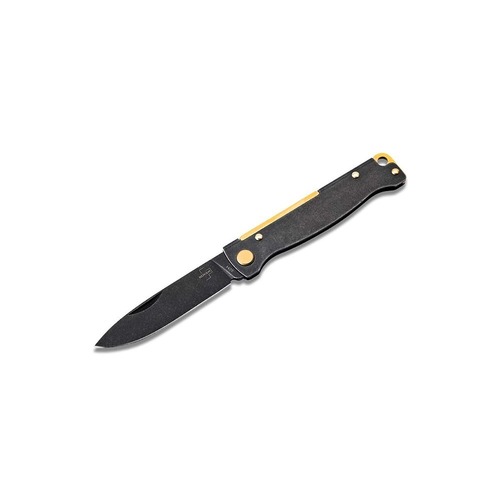 Boker Plus Atlas Black Stonewash Brass Folding Knife