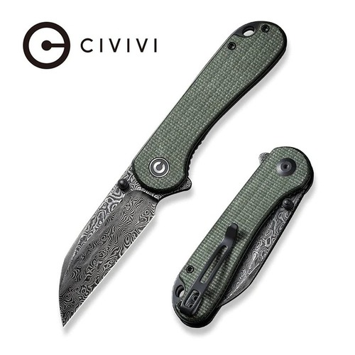 Civivi C18062Af-Ds1 Elementum Folding Knife, Damascus