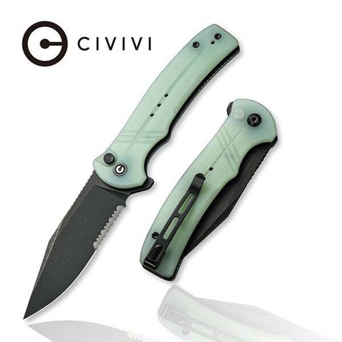 Civivi C20038E-3  Cogent Folding Knife, Button Lock Flipper, Part Serrated