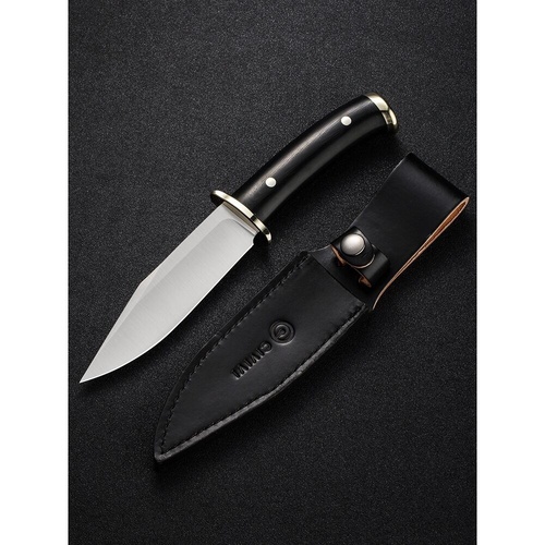 Civivi C20072-1  Teton Tickler Fixed Blade Knife, Leather Sheath