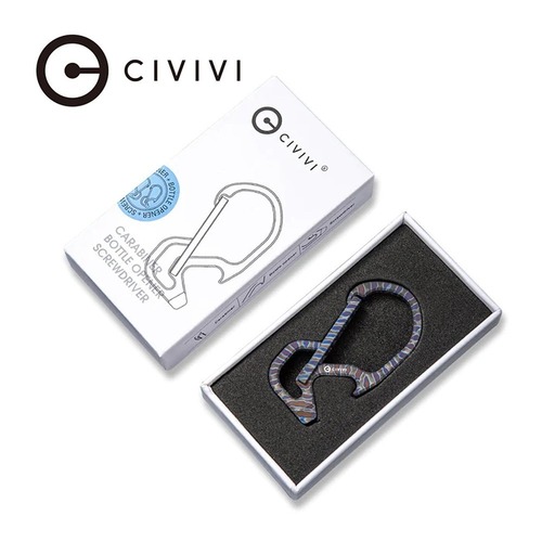 Civivi Ca-01B Click Carabiner Keychain Multitool, Flamed Anodised