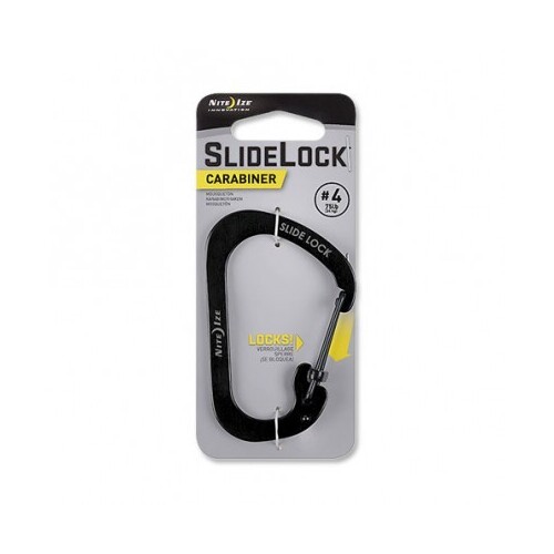 NITE IZE Slidelock Carabiner Stainless Steel #4 Black CSL4-01-R6