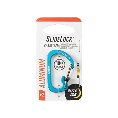 Nite Ize SlideLock Carabiner Aluminium #2 Blue CSLA2-03-R6