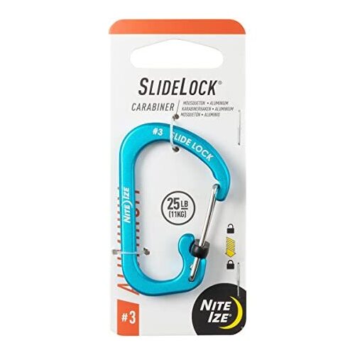 Nite Ize SlideLock Carabiner Aluminium #3 Blue CSLA3-03-R6