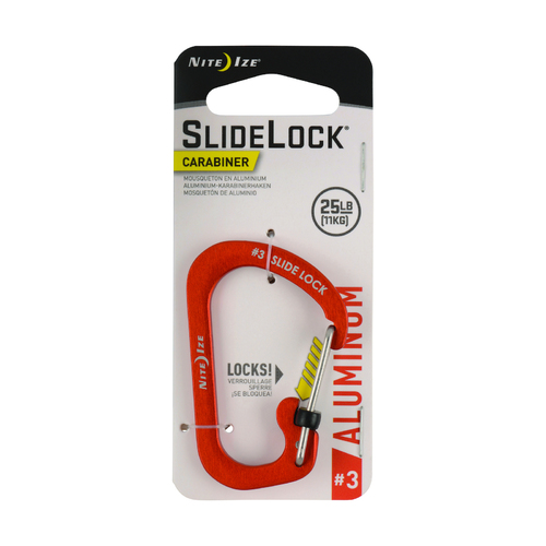 Nite Ize SlideLock Carabiner Aluminium #3 Orange CSLA3-19-R6