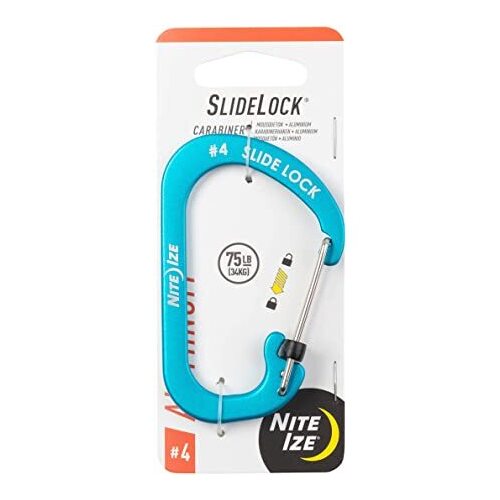 Nite Ize SlideLock Carabiner Aluminium #4 Blue CSLA4-03-R6