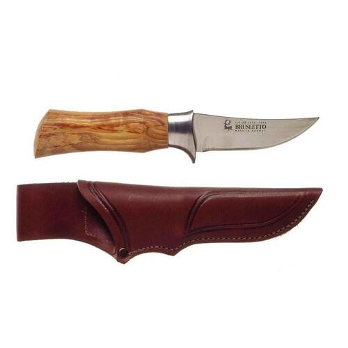 Brusletto FALKEN Knife 8.7cm Fixed Blade Masonry Birch Handle + Leather Sheath