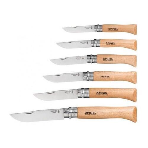 Opinel Folding Pocket Knife Beech Handle Stainless Steel Blade No. 1-10