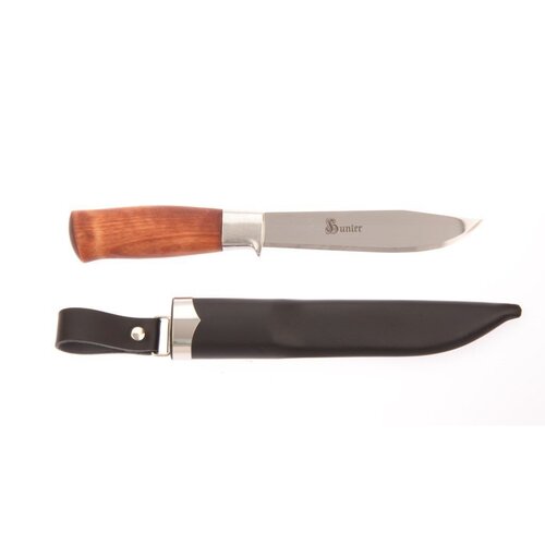 Brusletto HUNTER Knife 13.5cm Fixed Blade Oiled Birch Handle + Sheath