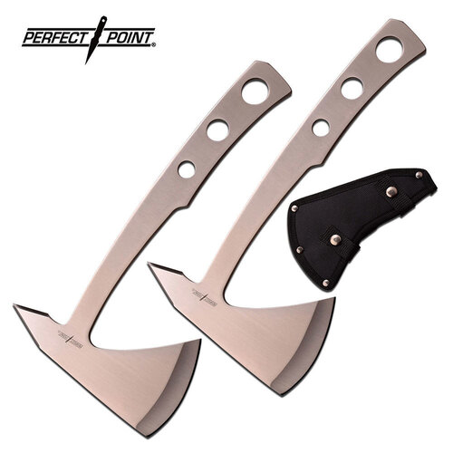 Perfect Point Set of 2 Throwing Axes Stainless Steel PP107S2