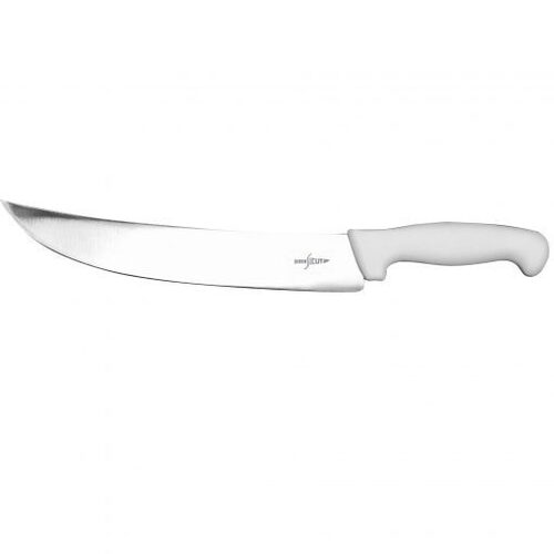 SICUT Butchers Knife – 10″ Cimeter Blade with White Handle