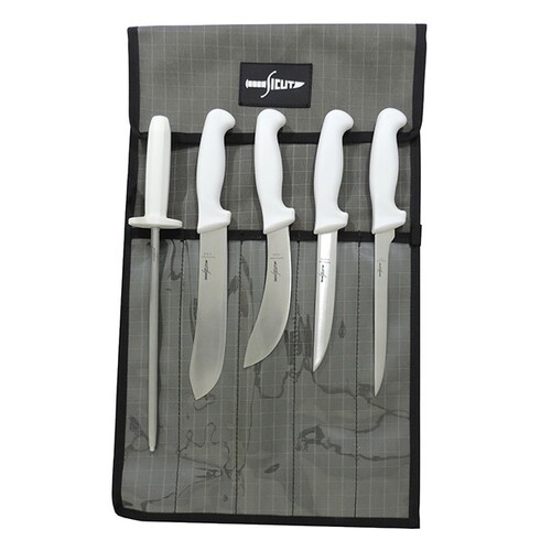 SICUT 6 Piece All Purpose Knife Package – White Handle