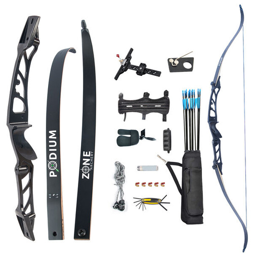 Apex Hunting Podium Recurve Bow package - Zone Archery - RH 18lbs  TP-R2-PACKAGE-BK-18