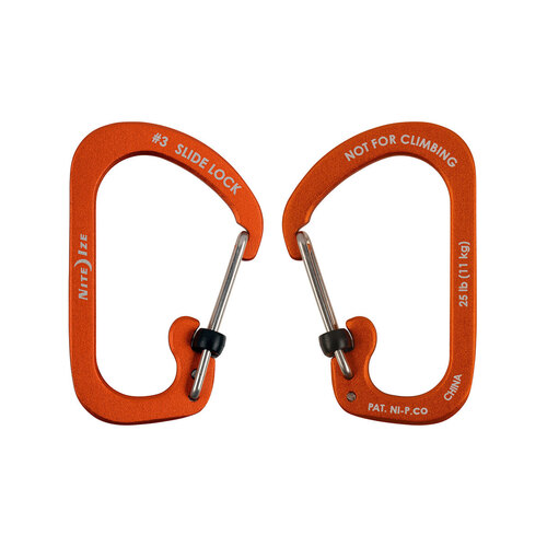 Nite Ize SlideLock Carabiner Aluminum #3 Orange