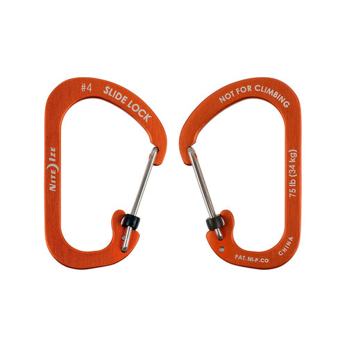 Nite Ize SlideLock Carabiner Aluminum #4 Orange