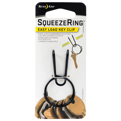 Nite Ize SqueezeRing Easy Load Key Clip Black