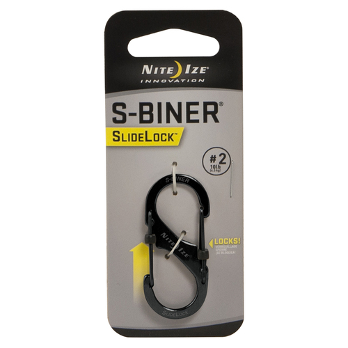 Nite Ize SlideLock Steel S-Biner # 2 Black