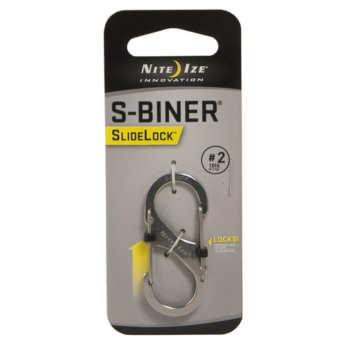 Nite Ize SlideLock Steel S-Biner # 2 Stainless