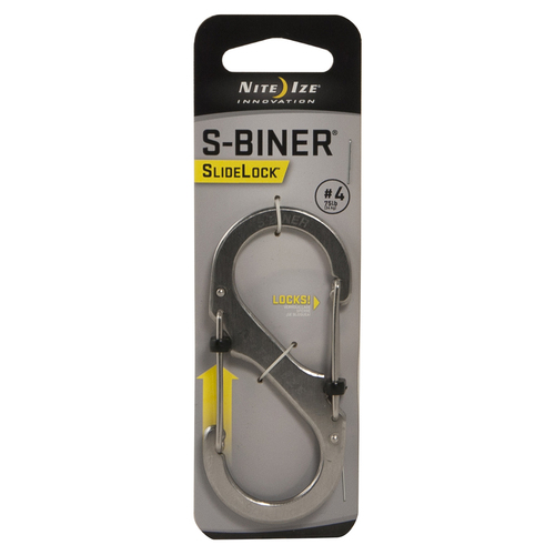 Nite Ize SlideLock Steel S-Biner # 4 Stainless