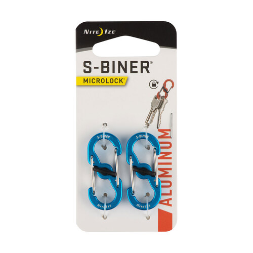 Nite Ize S-Biner MicroLock Aluminum 2 Pack Blue