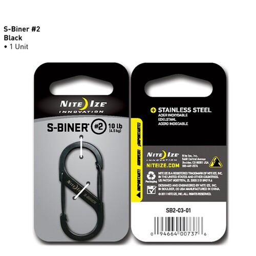 Nite Ize S-Biner Steel # 2 Black