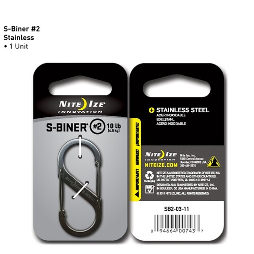 Nite Ize S-Biner Steel # 2 Stainless