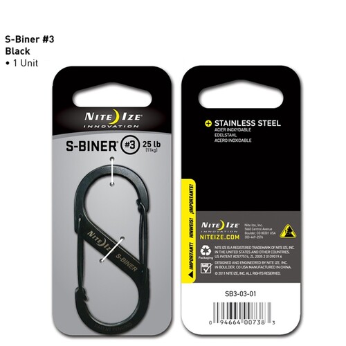 Nite Ize S-Biner Steel # 3 Black