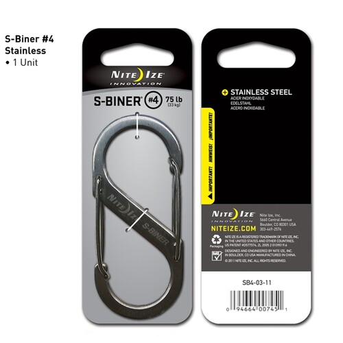 Nite Ize S-Biner Steel # 4 Stainless