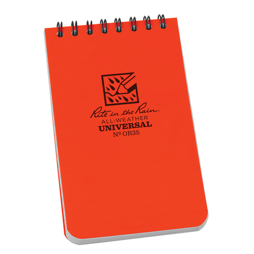 Zen Imports Top Spiral 3 X 5 Polydura Notebook Universal Blaze Orange XROR35