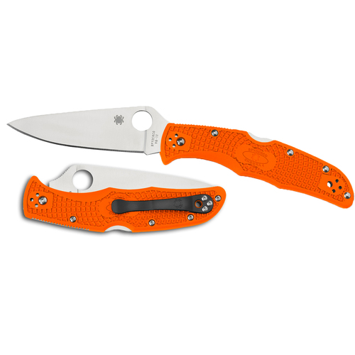 SPYDERCO Endura 4 Lightweight Ornge Flat Ground-Plain Blade YSC10FPOR