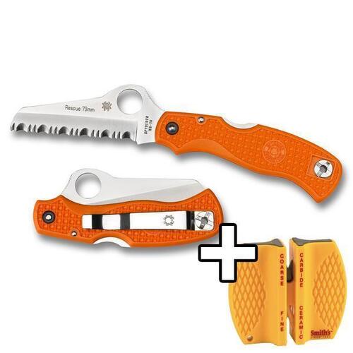 SPYDERCO Rescue 79mm Lightweight Orange Serrated Blade YSC45SOR